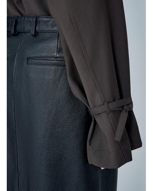 Totême Blue Leather Skirt