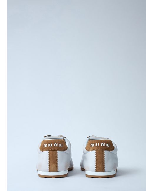 Miu Miu White Plume Sneakers