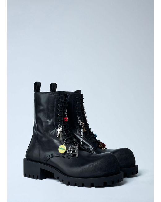 Balenciaga Blue Hummer Lace-Up Boots for men