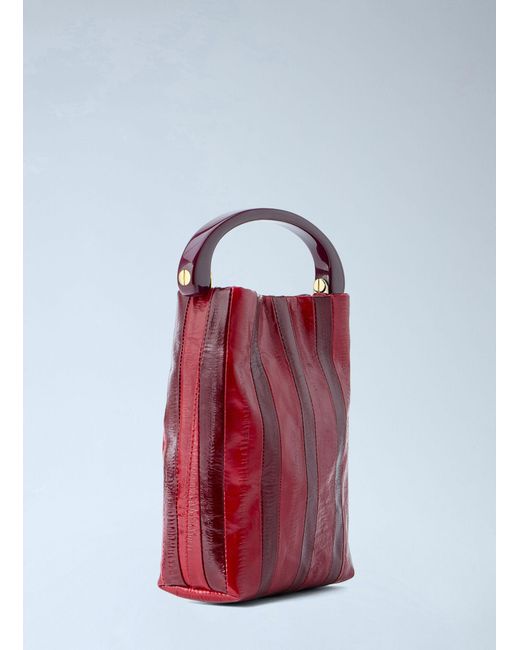 Dries Van Noten Red Striped Handle Handbag