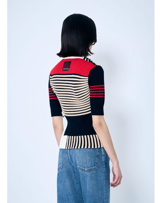 Bottega Veneta Blue Rib Patchwork Sweater