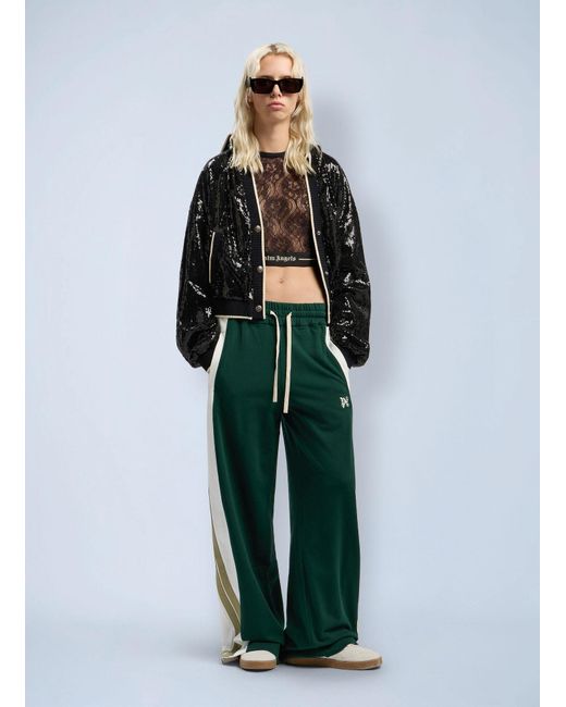 Palm Angels Green Monogram Track Pants