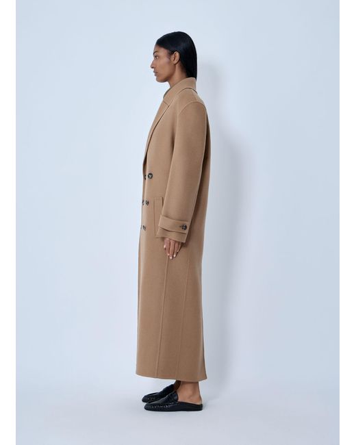 Saint Laurent White Brushed Cashmere-And-Wool-Blend Coat