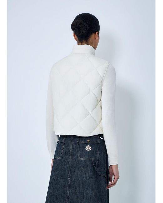 Moncler White Diamond-Quilted Gilet