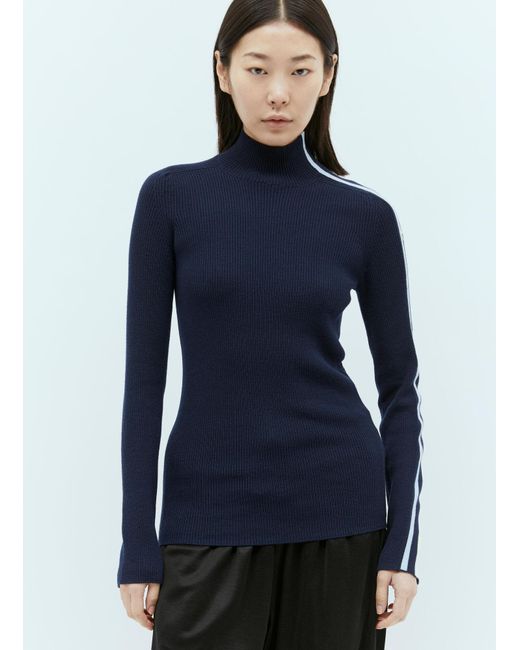 Moncler Blue T-neck Wool Sweater