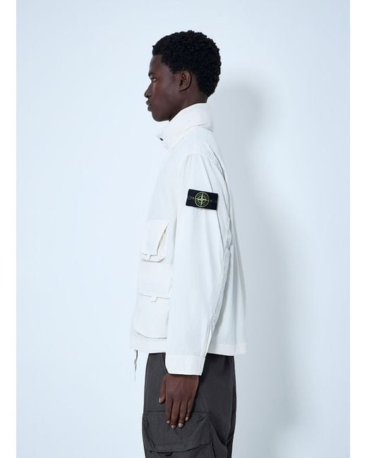 Stone Island White Utility Pocket Jacket for men