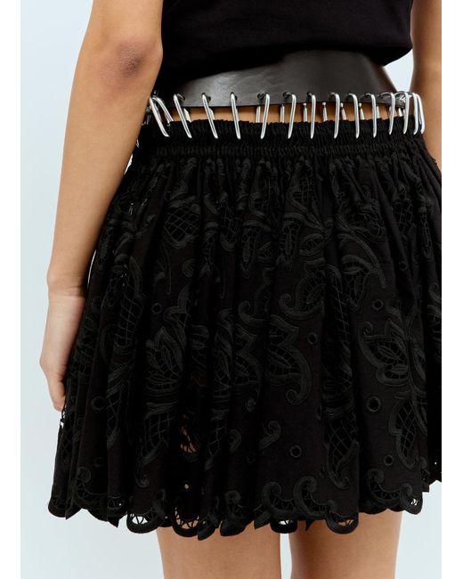 Chopova Lowena Black Drew Mini Smocked Skirt
