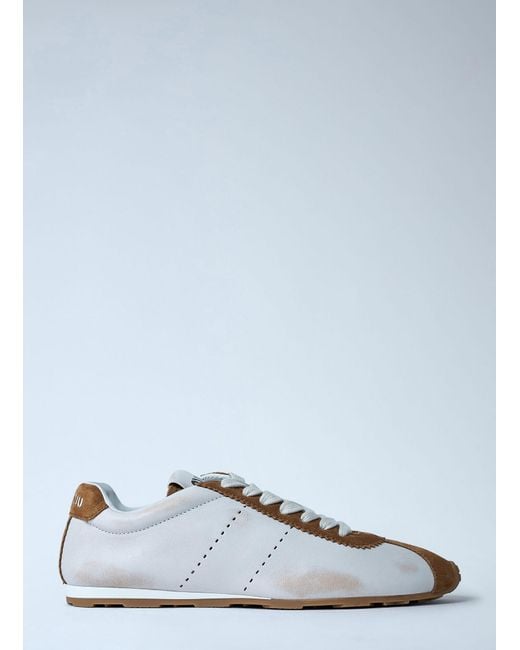 Miu Miu White Plume Sneakers