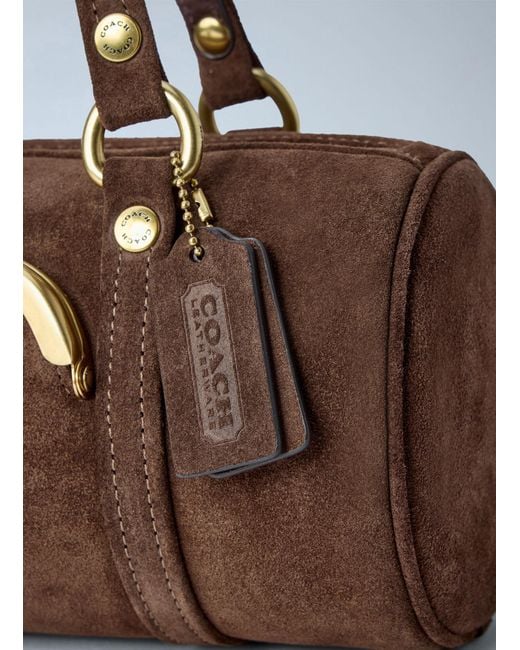 COACH Brown Kisslock Barrel Bag 28