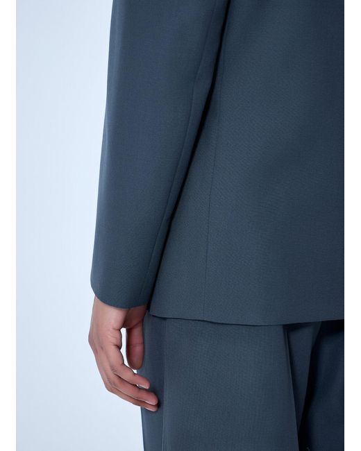 Lemaire Blue Double-Breasted Wool Suit Blazer
