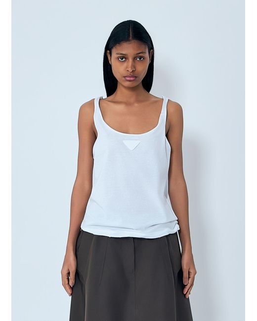 Prada White Jersey Tank Top