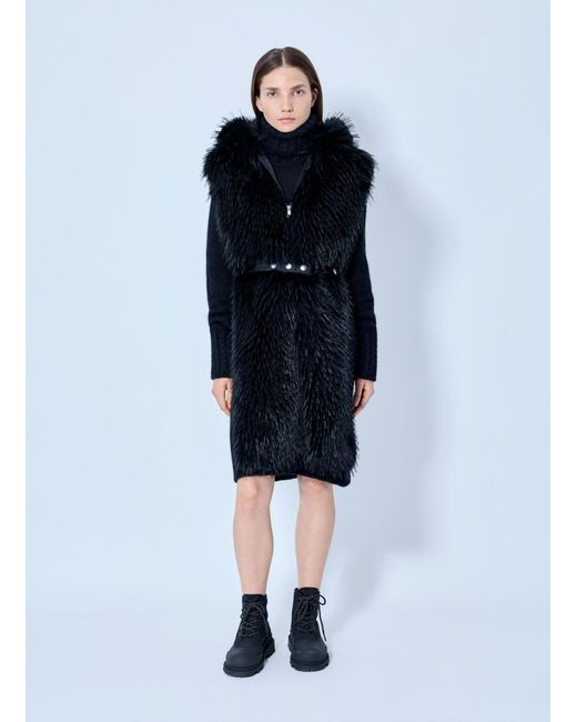 Moncler Blue Textured Wool-blend Coat