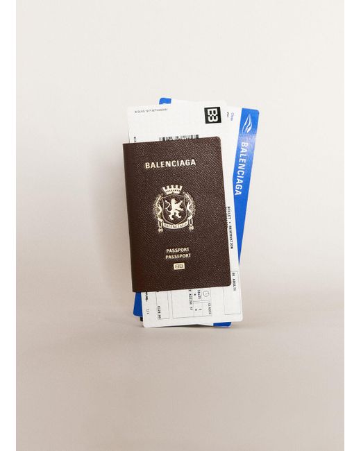Balenciaga Brown Passport Long Wallet for men