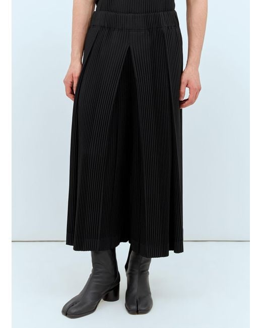 Homme Plissé Issey Miyake Tucked Pleated Pants in Black for