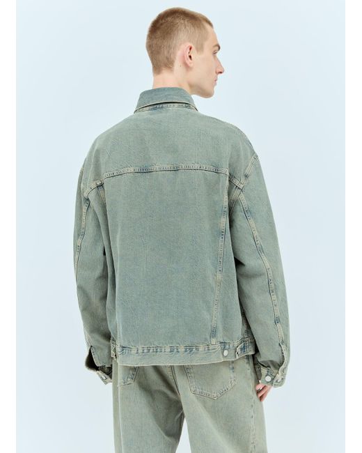 Acne Green Oversized Denim Jacket for men