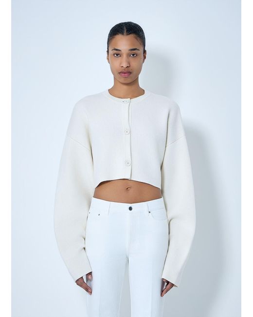 Totême  White Cropped Oversized Cardigan
