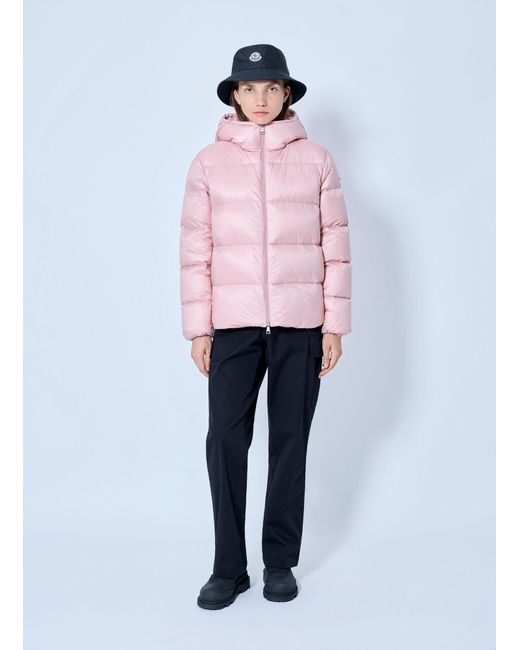 Moncler Pink Feligule Hooded Short Down Jacket