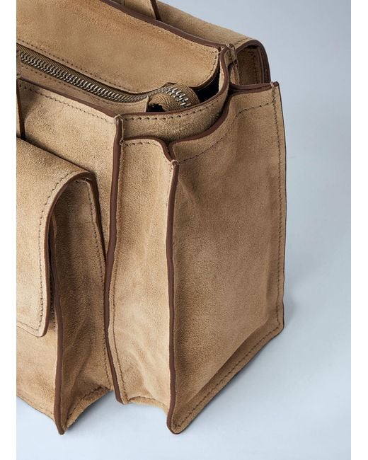 Miu Miu Blue Structured Leather Handbag