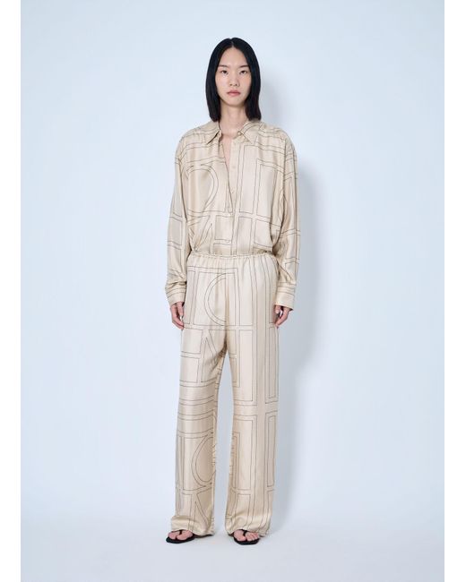 Totême Natural Monogram Silk Pj Pants