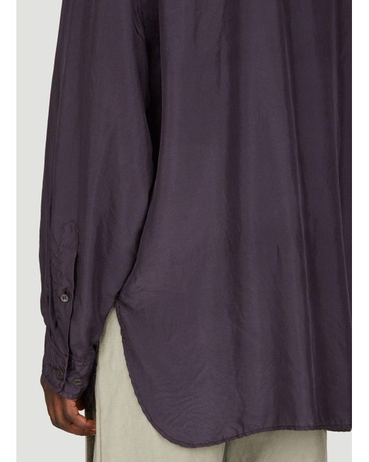 Dries Van Noten Purple Patch Pockets Silk Shirt for men