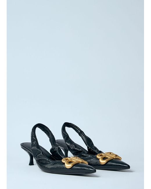 Balenciaga Blue Monaco Slingback Heels