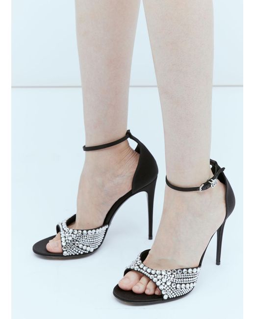 Gucci Black Crystal Embellished High Heel Sandals