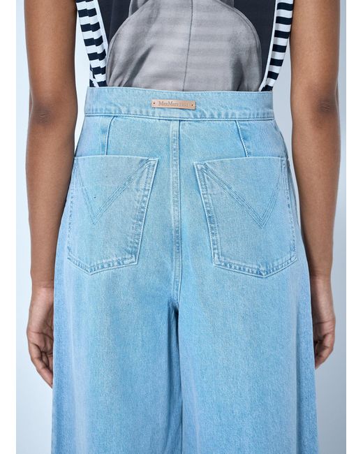 Max Mara Blue Wide-leg Denim Trousers