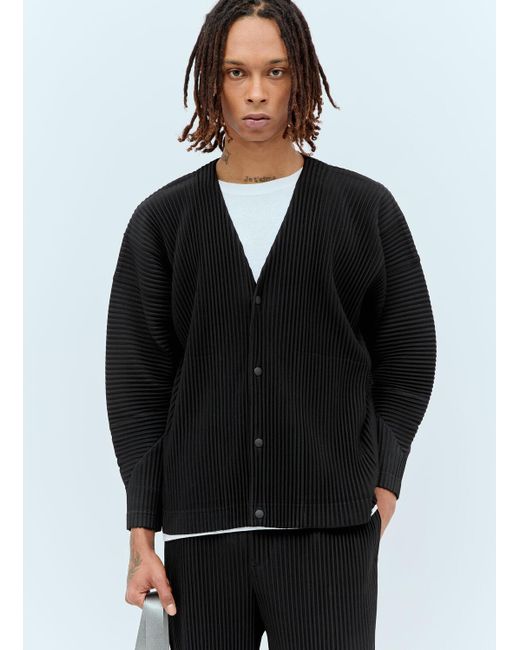 Homme Plissé Issey Miyake Black Monthly Colors: March Pleated Cardigan for men