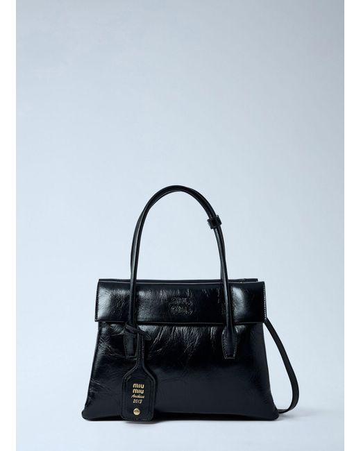 Miu Miu Blue Solitaire Patent Handbag