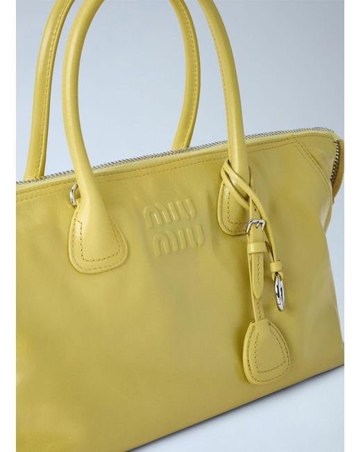 Miu Miu Blue Leather Top Handle Bag