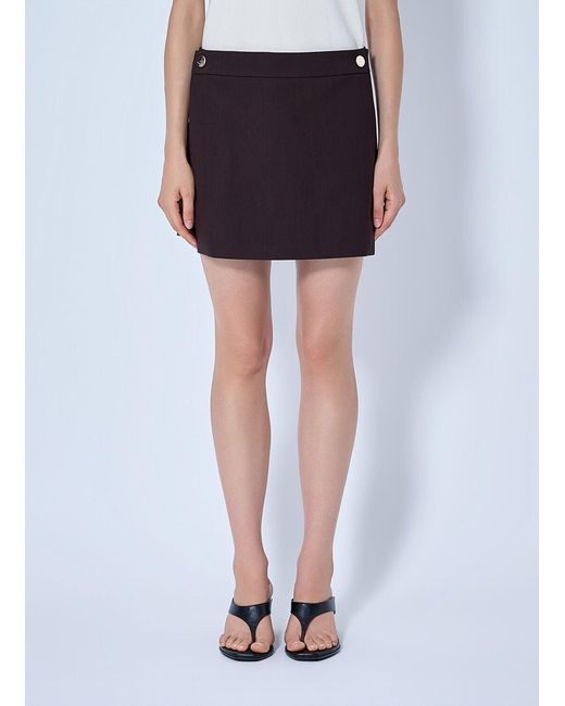 Sportmax Brown Button-detail Mini Skort