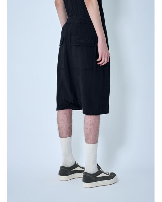 Rick Owens Blue Drkshdw Drop-Crotch Drawstring Shorts for men