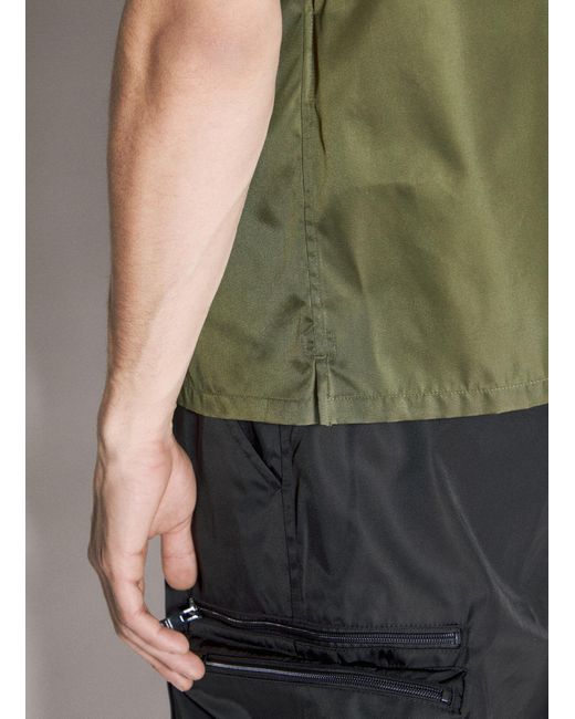 Prada Green Re-nylon Cargo Shirt for men