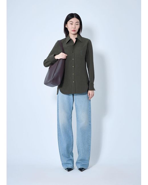 Saint Laurent Gray Cassandre Shirt