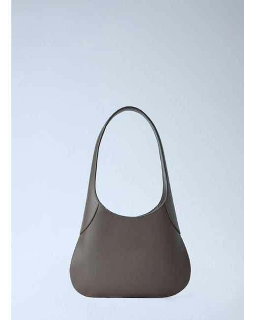Khaite Gray Small Joan Leather Hobo Bag