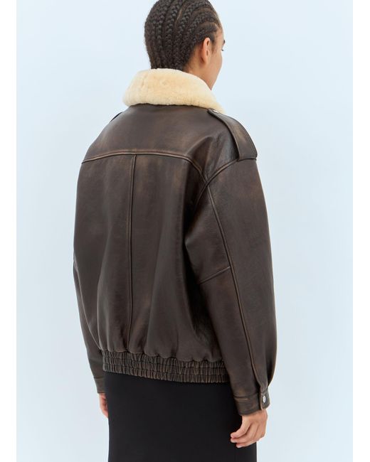 Miu Miu Gray Padded Leather Jacket