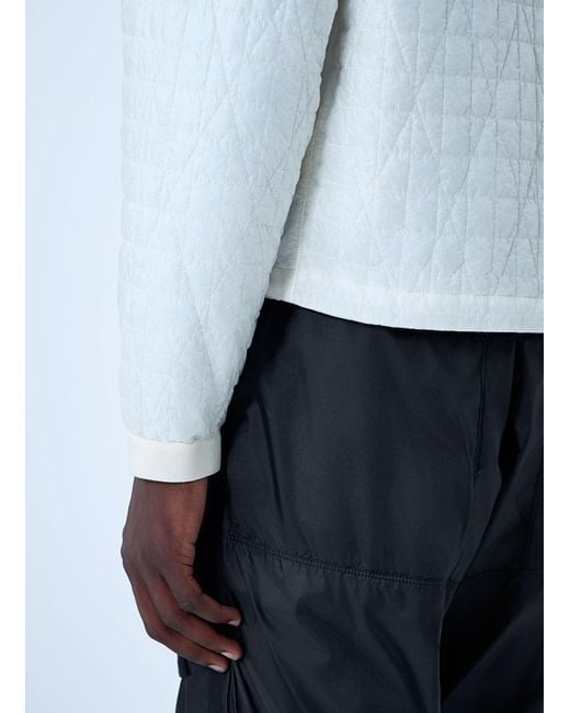Stone Island White Padded Logo Motif Hooded Jacket for men