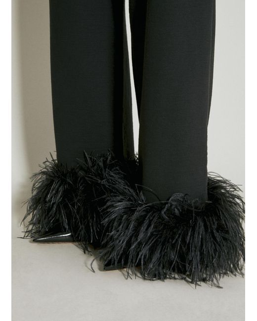 Prada Black Feather Cuffs Track Pants