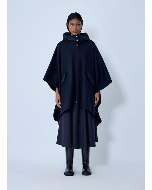 Moncler Blue Hooded Cape