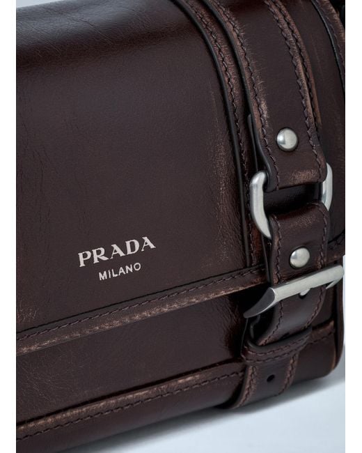 Prada Blue Leather Explore Crossbody Bag for men