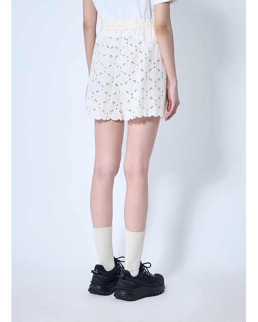 Moncler White Logo Patch Shorts