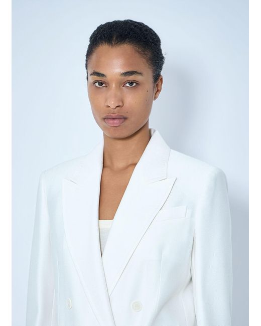 Max Mara White Double-Breasted Blazer