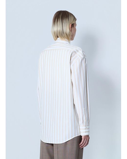 Saint Laurent White Striped Button-Down Shirt