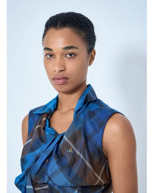 Vivienne Westwood Blue Short Sleeve Drunken Shirt