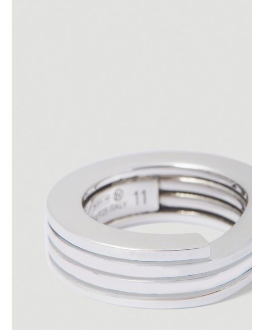 Bottega Veneta White Layered Ring for men