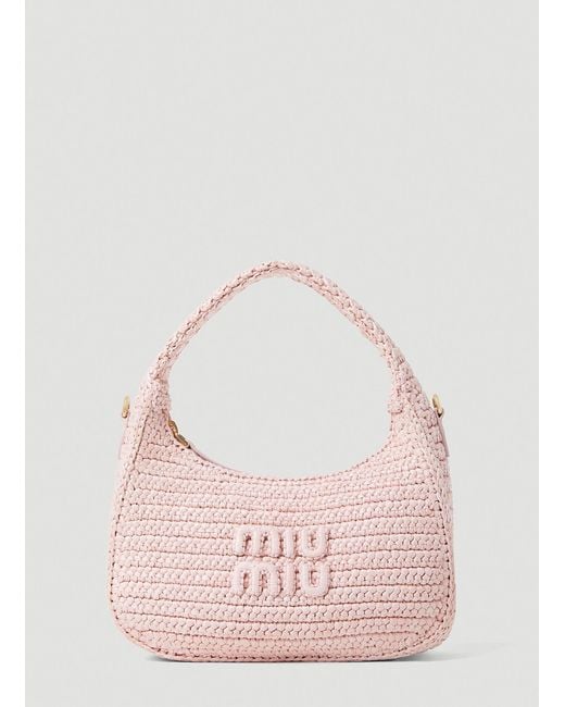 Miu Miu Pink Crochet Shoulder Bag