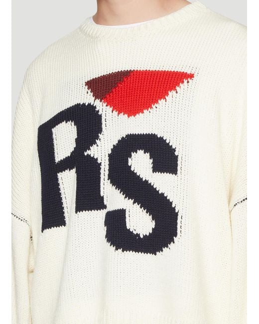 Raf Simons Cropped Rs Sweater in White for Men | Lyst Canada