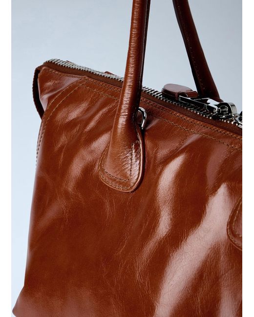 Miu Miu Brown Leather Top Handle Bag