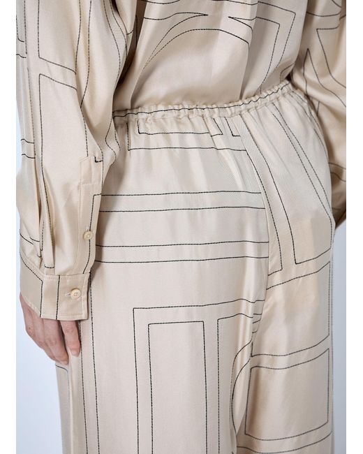 Totême Natural Monogram Silk Pj Pants