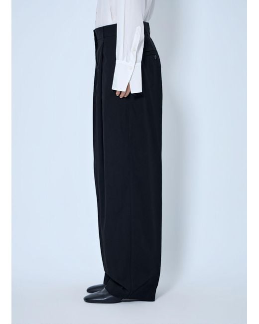 Totême  Blue Single Pleat Cotton Trousers